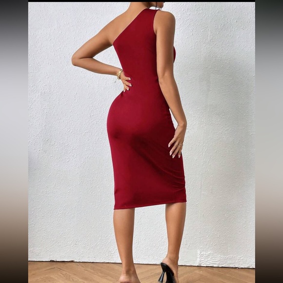 Sexy mesh insert slit thigh bodycon dress - Picture 3 of 7